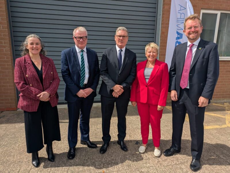 Rachel Taylor MP with Jodie Gosling, MP for Nuneaton, Richard Parker, West Midlands Mayor, Prime Minister Keir Starmer, and John Slinger, MP for Rugby