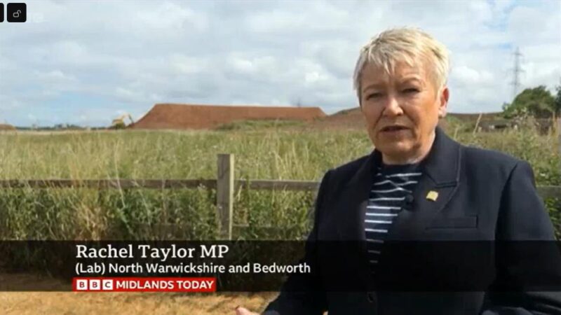 Rachel Taylor MP speaking to BBC News about unfair rent increases and maintenance problems in properties rented out by HS2
