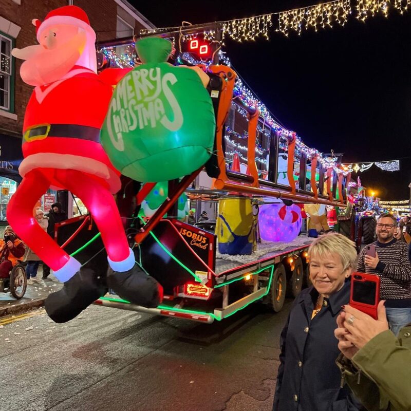 Rachel enjoying the Christmas Charity Tractor Run