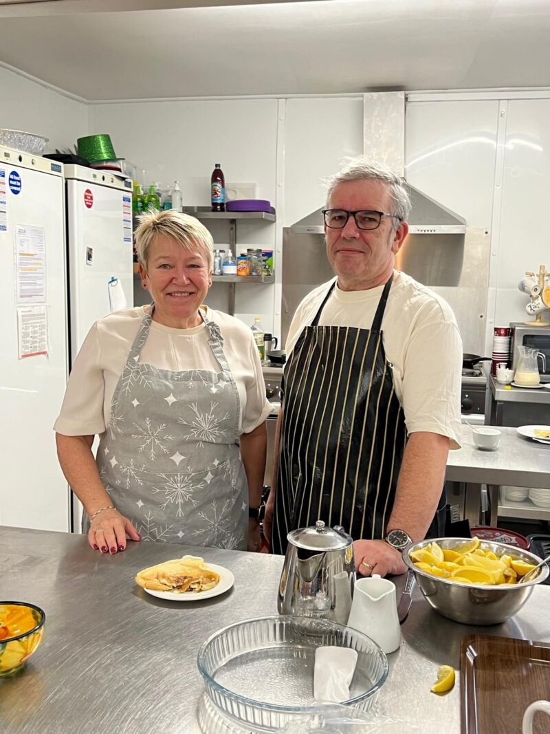 Rachel helping out with pancake Monday