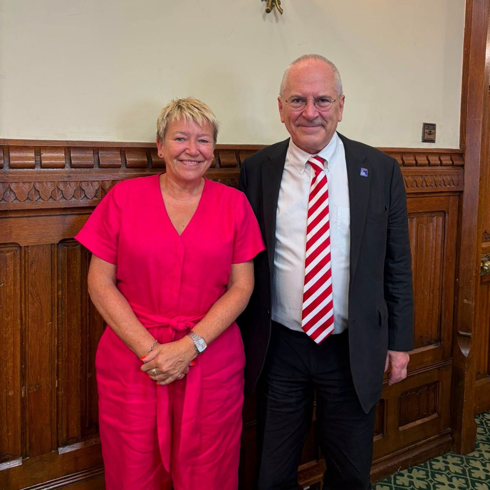 Rachel with Rail Minister Lord Hendy 