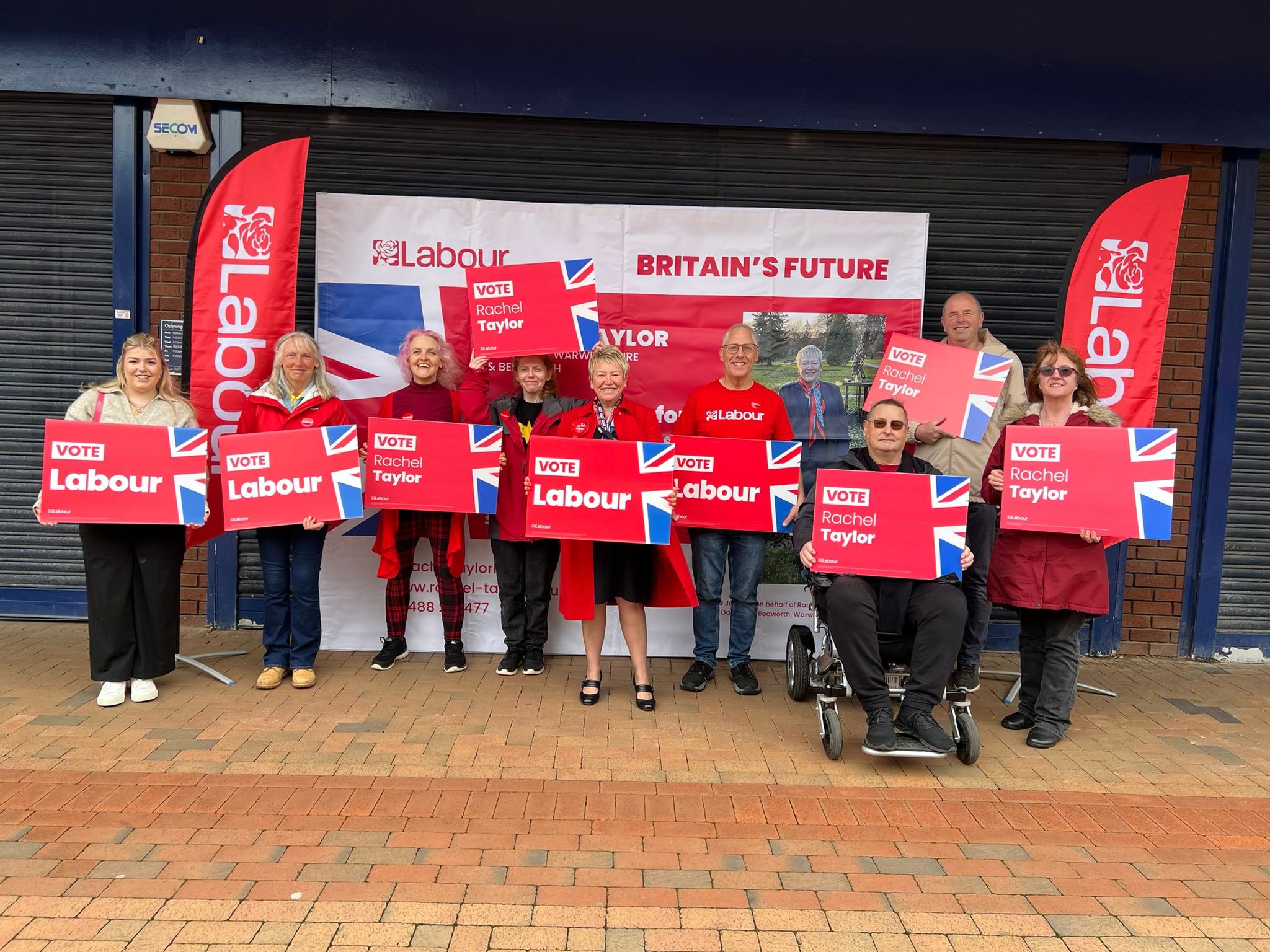 Rachel Taylor pictured with supporters to launch Labour party election campaign in North Warwickshire and Bedworth Constituency