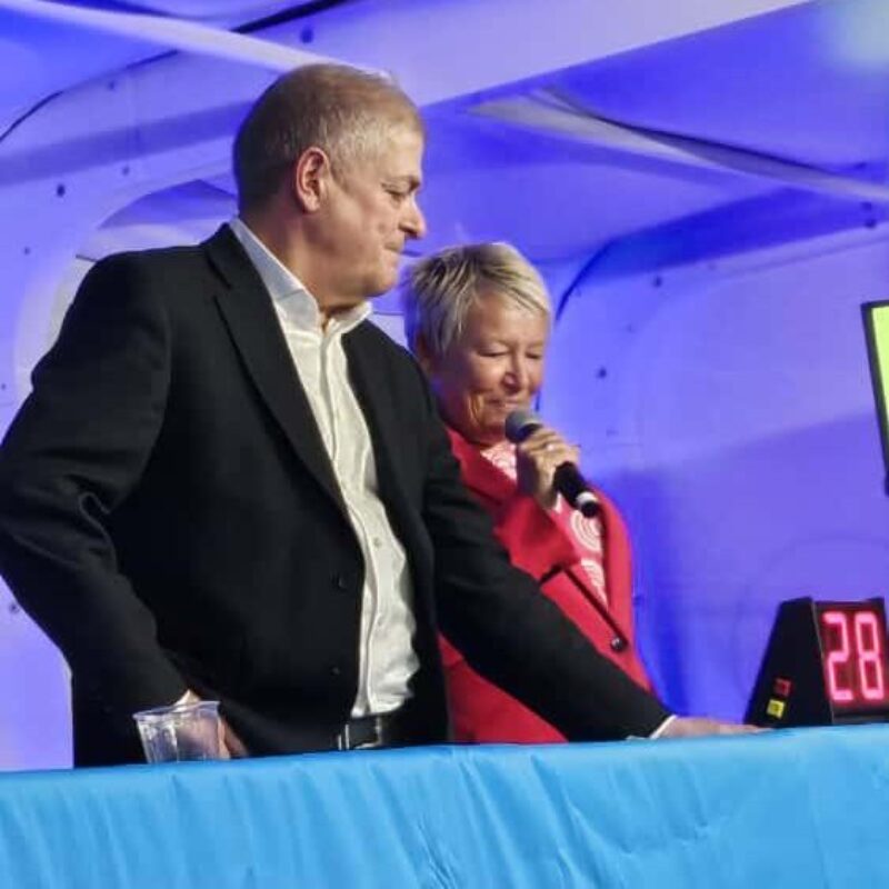 Rachel calling the bingo at the It was great fun calling bingo at the Bingo Association event at Labour Party Conference