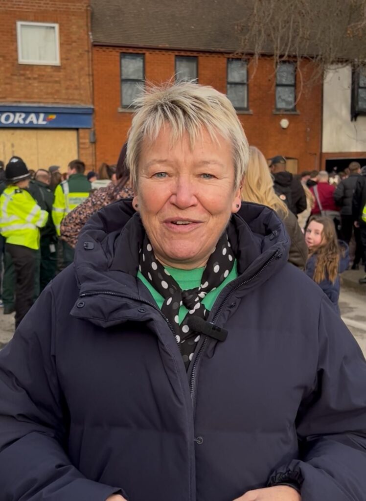 Rachel at the 826th Atherstone Ball Game