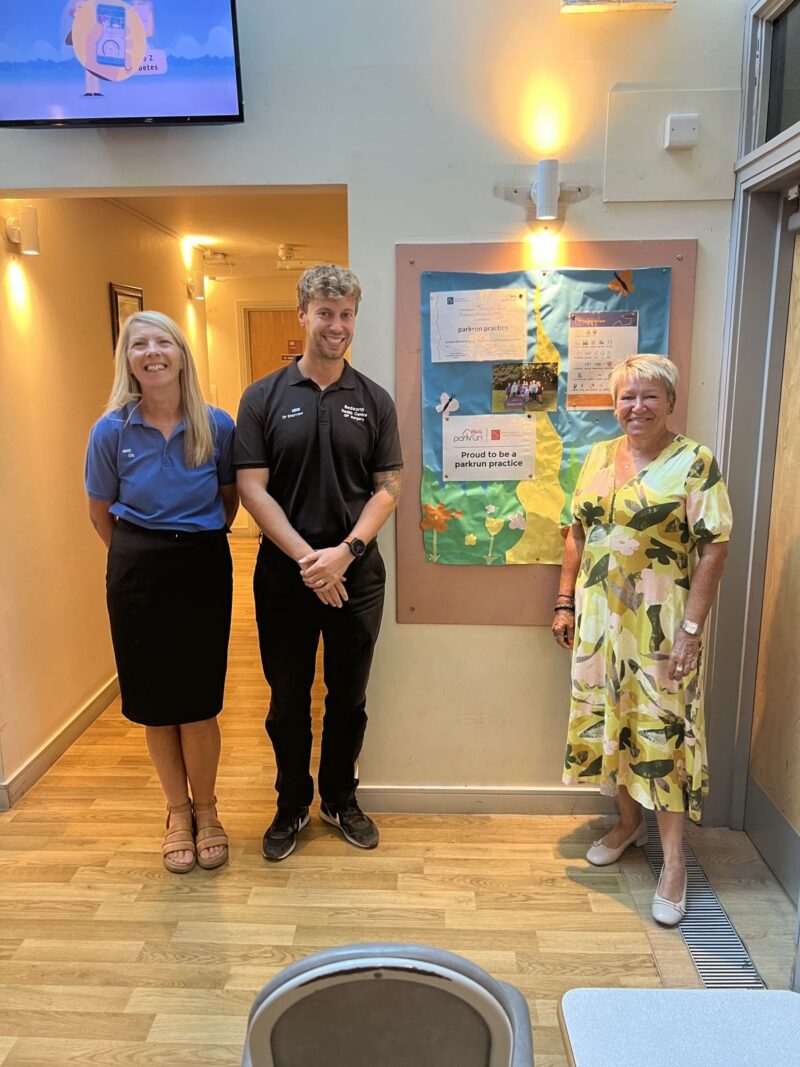 Rachel with Liz and Jack at Bedworth Health Centre