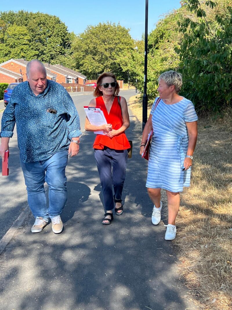 Rachel out canvassing in Coleshill