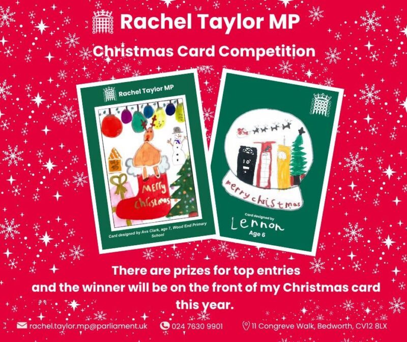 Rachel has launched her annual Christmas Card Competition